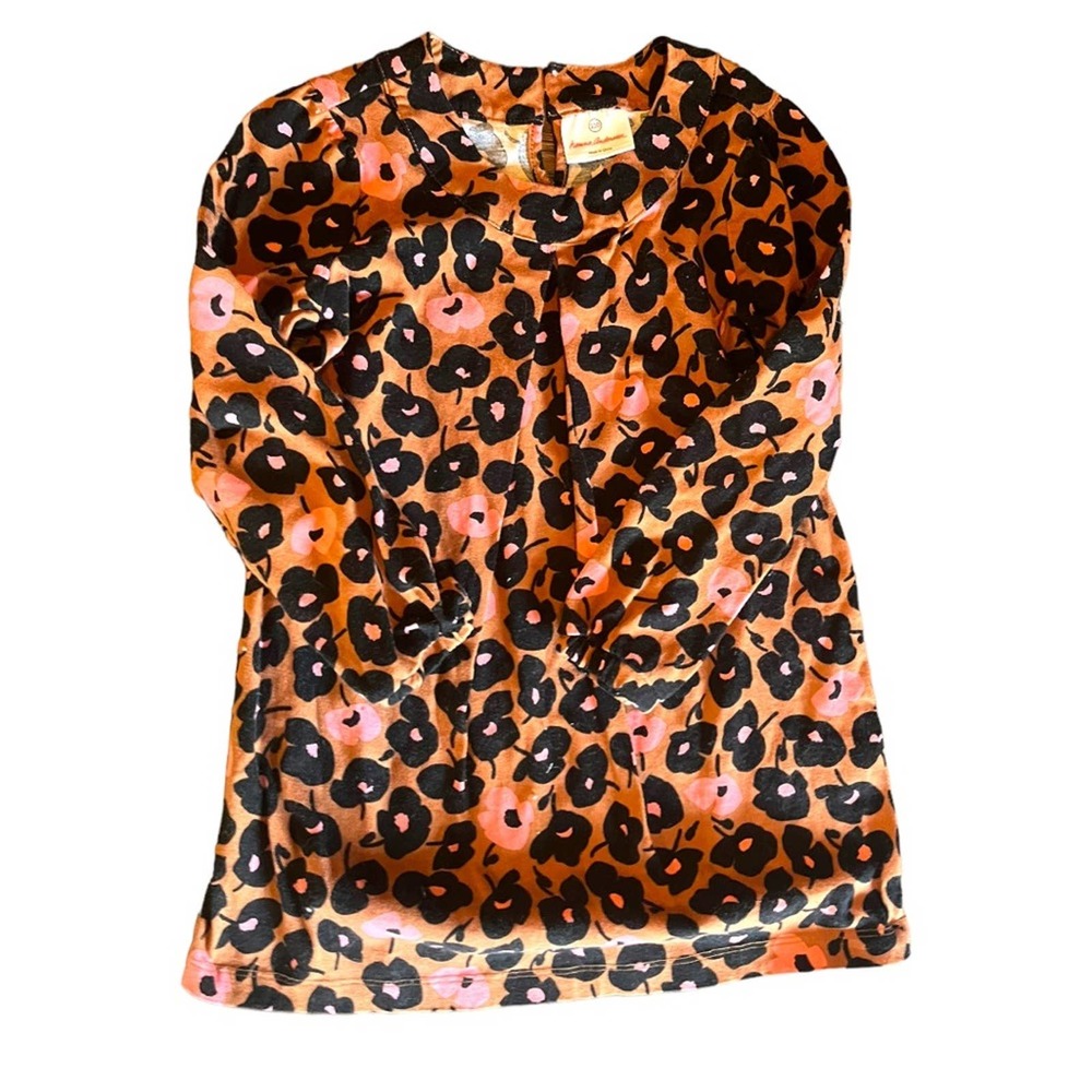 Hanna Andersson Shift Fall Thanksgiving Holiday‎ Dress Retro Flowers 110